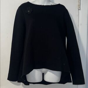 PLÜ Black A Line Raw Hem Sweater-S